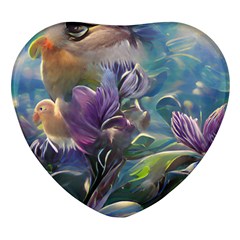 Abstract Blossoms  Heart Glass Fridge Magnet (4 Pack) by Internationalstore