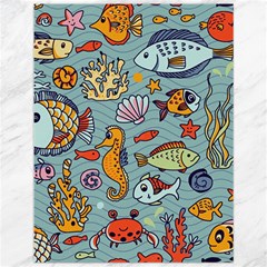 Cartoon Underwater Seamless Pattern With Crab Fish Seahorse Coral Marine Elements Canvas 12  X 16  by uniart180623