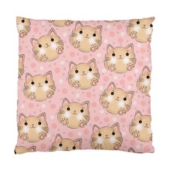 Cat Pattern Pink Cartoon Standard Cushion Case (two Sides) by Pakjumat