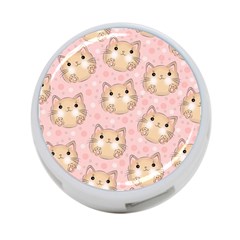 Cat Pattern Pink Cartoon 4-port Usb Hub (two Sides) by Pakjumat