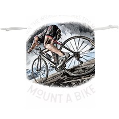 When The World Becomes Too Much Mount T- Shirt When The World Becomes T O O M U C H, Mount A Bike! T Lightweight Drawstring Pouch (xl) by ZUXUMI