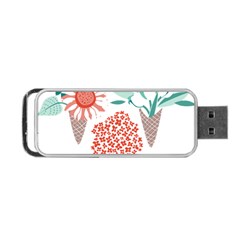 Flowers T- Shirt Midsummer I Scream Flower Cones    Print    Green Aqua And Orange Flowers Bouquets Portable Usb Flash (two Sides) by ZUXUMI