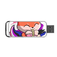 Genderfluid T- Shirt Genderfluid Pride Kawaii Fox Ramen Noodles Genderfluid Flag T- Shirt Portable Usb Flash (one Side) by ZUXUMI