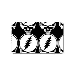 Black And White Deadhead Grateful Dead Steal Your Face Pattern Magnet (name Card) by Sarkoni