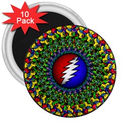 Grateful Dead 3  Magnets (10 Pack)  by Sarkoni