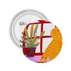 Cat Pet Ginger Art Animal Cartoon 2 25  Buttons by uniart180623