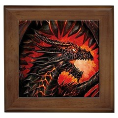 Dragon Framed Tile by uniart180623