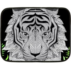 Tiger Head Two Sides Fleece Blanket (mini) by Ket1n9