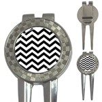 Black And White Chevron 3-in-1 Golf Divots Front