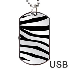 White Tiger Skin Dog Tag Usb Flash (two Sides) by Ket1n9
