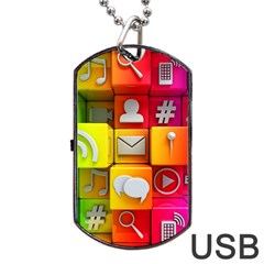 Colorful 3d Social Media Dog Tag Usb Flash (two Sides) by Ket1n9