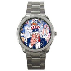 United States Of America Images Independence Day Sport Metal Watch by Ket1n9