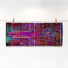 Technology Circuit Board Layout Pattern Hand Towel by Ket1n9