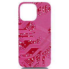 Pink Circuit Pattern Iphone 14 Pro Max Black Uv Print Case by Ket1n9