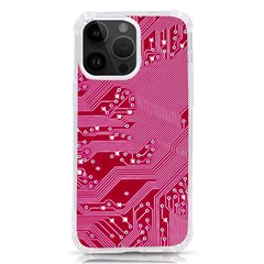 Pink Circuit Pattern Iphone 14 Pro Max Tpu Uv Print Case by Ket1n9