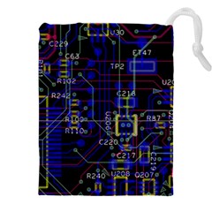 Technology Circuit Board Layout Drawstring Pouch (4xl) by Ket1n9