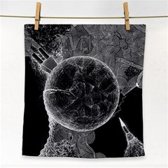 Space-universe-earth-rocket Face Towel by Ket1n9