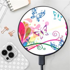 Butterfly Vector Art Wireless Fast Charger(black) by Ket1n9