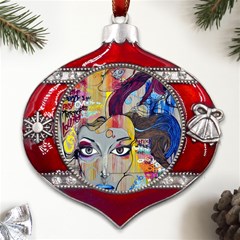 Graffiti-mural-street-art-painting Metal Snowflake And Bell Red Ornament by Ket1n9