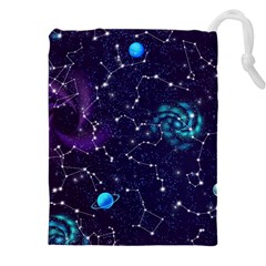 Realistic-night-sky-poster-with-constellations Drawstring Pouch (4xl) by Ket1n9