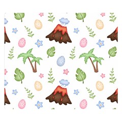 Cute-palm-volcano-seamless-pattern Premium Plush Fleece Blanket (small) by Ket1n9