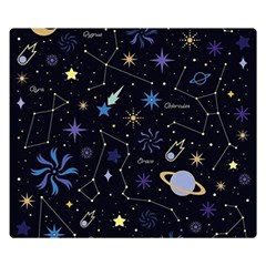 Starry Night  Space Constellations  Stars  Galaxy  Universe Graphic  Illustration Premium Plush Fleece Blanket (small) by Grandong