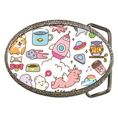 Set-kawaii-doodles -- Belt Buckles by Grandong