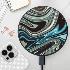 Abstract Waves Background Wallpaper Wireless Fast Charger(black) by Ravend