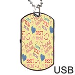 Love Mom Happy Mothers Day I Love Mom Graphic Pattern Dog Tag USB Flash (One Side) Front