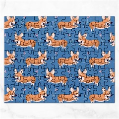 Corgi Patterns Rectangular Jigsaw Puzzl by Amaryn4rt