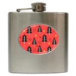 Christmas Christmas Tree Pattern Hip Flask (6 oz) Front