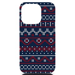 Christmas-concept-with-knitted-pattern Iphone 14 Pro Black Uv Print Case by Amaryn4rt