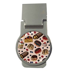 Seamless-pattern-with-sweet-cakes-berries Money Clips (round)  by Amaryn4rt