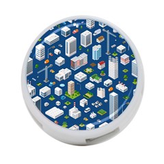 Isometric-seamless-pattern-megapolis 4-port Usb Hub (two Sides) by Amaryn4rt