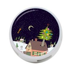 House Tree Man Moon Night Stars 4-port Usb Hub (two Sides) by Pakjumat