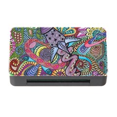 Psychedelic Flower Red Colors Yellow Abstract Psicodelia Memory Card Reader With Cf by Modalart