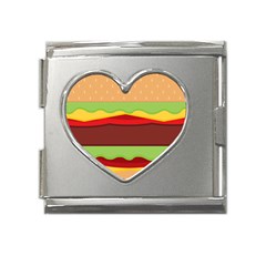 Cake Cute Burger Mega Link Heart Italian Charm (18mm) by Dutashop