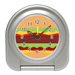Cake Cute Burger Travel Alarm Clock by Dutashop