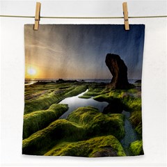 Coast Algae Sea Beach Shore Face Towel by Sarkoni