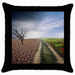 Climate Landscape Throw Pillow Case (black) by Sarkoni