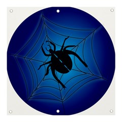 Spider On Web Banner And Sign 3  X 3  by Amaryn4rt