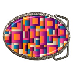 Abstract Background Geometry Blocks Belt Buckles by Amaryn4rt