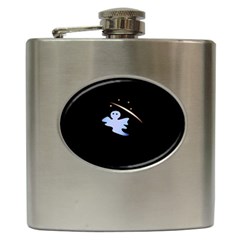 Ghost Night Night Sky Small Sweet Hip Flask (6 Oz) by Amaryn4rt