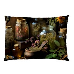 Apothecary Old Herbs Natural Pillow Case (two Sides) by Sarkoni