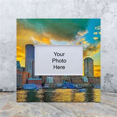 Boston Skyline Cityscape River White Box Photo Frame 4  X 6  by Sarkoni
