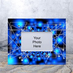 Network Connection Structure Knot White Tabletop Photo Frame 4 x6  by Amaryn4rt