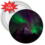 Fantasy Pyramid Mystic Space Aurora 3  Buttons (10 pack)  Front