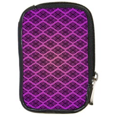 Pattern Texture Geometric Patterns Purple Compact Camera Leather Case by Dutashop