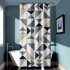 Geometric Triangle Modern Mosaic Shower Curtain 36  X 72  (stall)  by Amaryn4rt