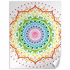 Mandala Pattern Rainbow Pride Canvas 36  X 48  by Vaneshop